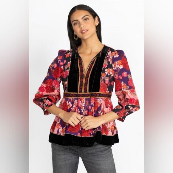 Johnny Was Kimmy Peasant Blouse Size L - Picture 1 of 16